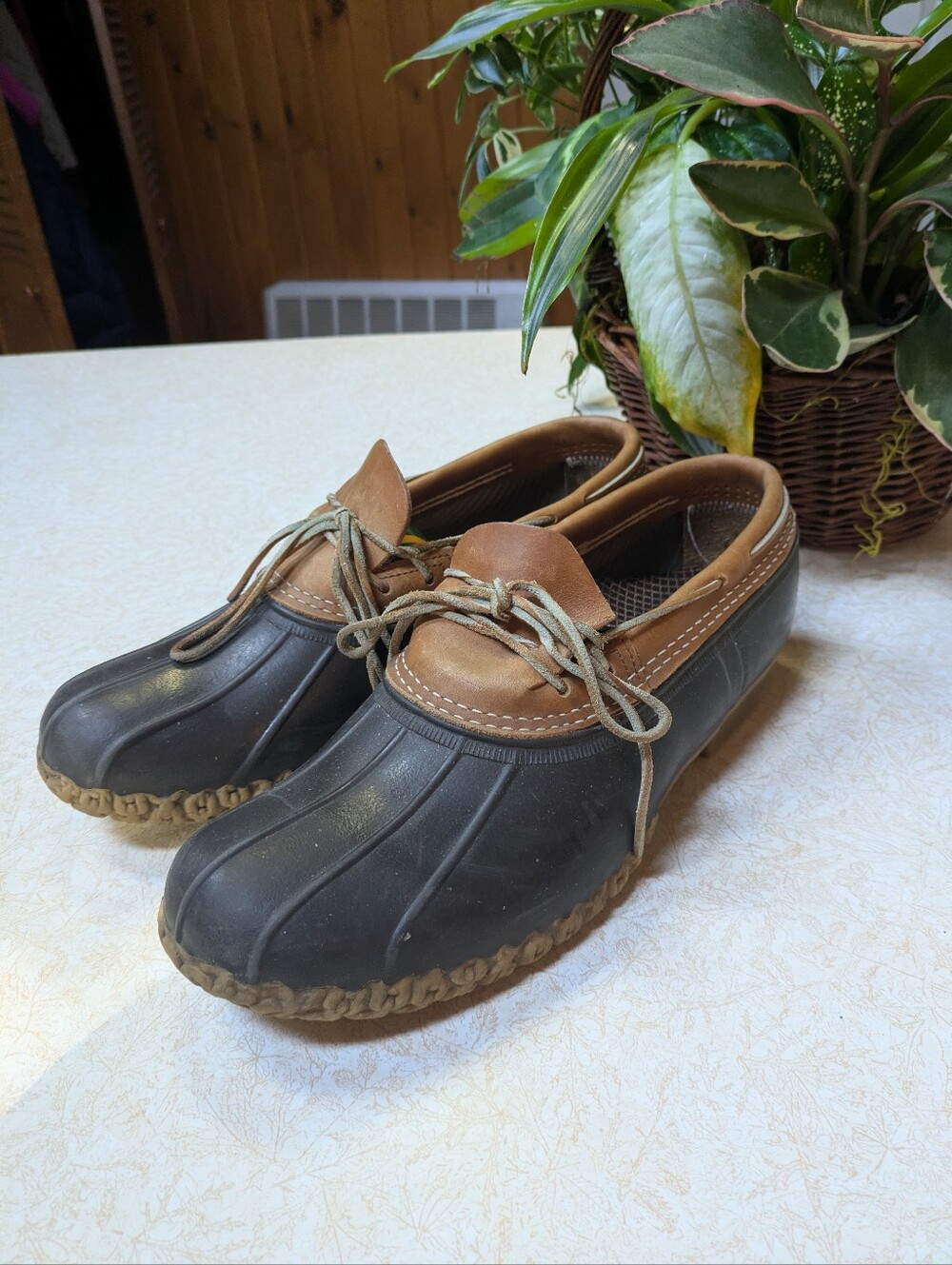 L.L. Bean Men's Two-Tone Brown and Black Boat Shoes
